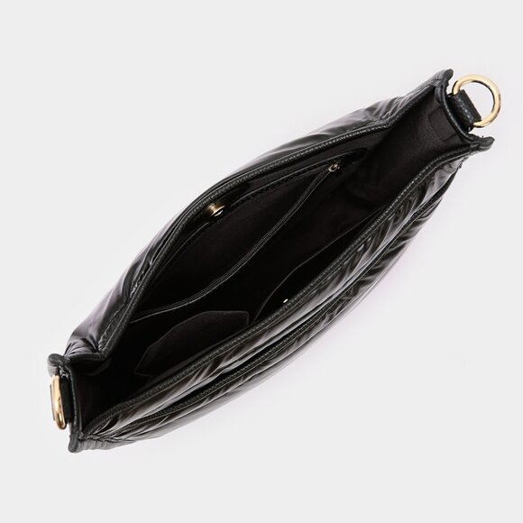 Solid Quilted Shiny Puffer Mini Crossbody Bag NWT - Picture 2 of 2